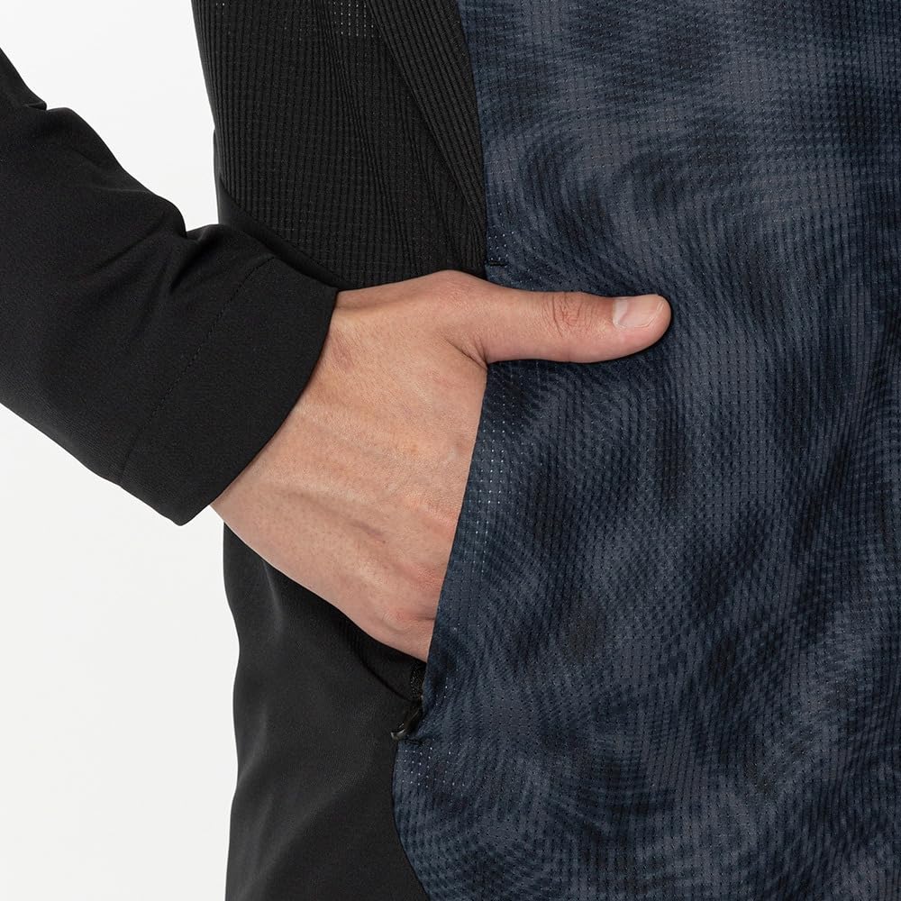 Mizuno Dry Aeroflow Hybrid Highly Training Model Black Men's Jacket, Breathable, Sweat-Wicking, Quick-Drying Jersey, 32MCB031,