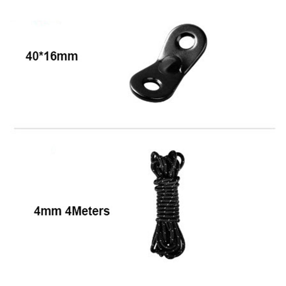 4mm Outdoor Tent Guyline Ropes Aluminum Alloy with 2 Holes Adjuster Tensioner Adjustment Buckles 4M Length