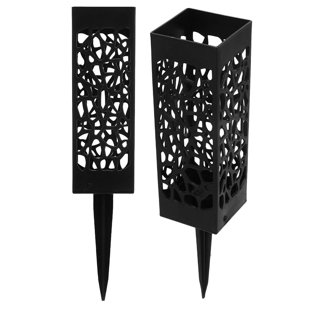 2 Stück Vase Schwarz Säule Einzigartiges Hohl-Design Einfache Installation Erdspieß