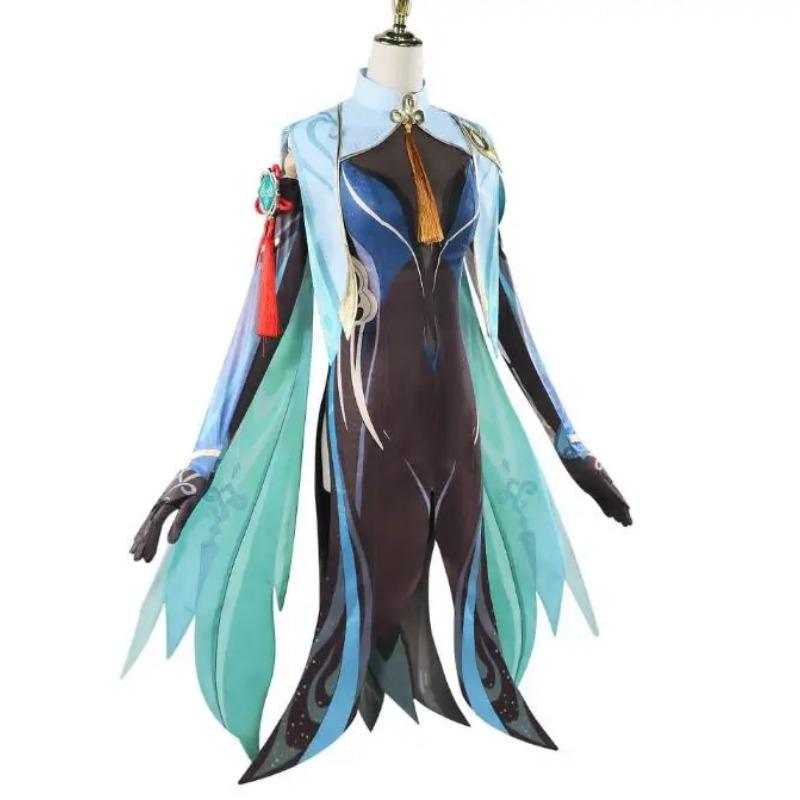 Genshin Liyue Spiel Xianyun Cosplay Kostüm Anime Cloud Retainer Kleid Perücke Chinesischen Stil Kostüm Für Frauen Halloween-Party Anzug