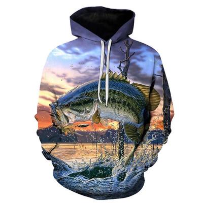 Rybářská mikina s kapucí pánská 3D potisk Vtipné mikiny outdoorová ležérní Mikina Kaprové mikiny Hip Hop Pánské oblečení nadměrná mikina