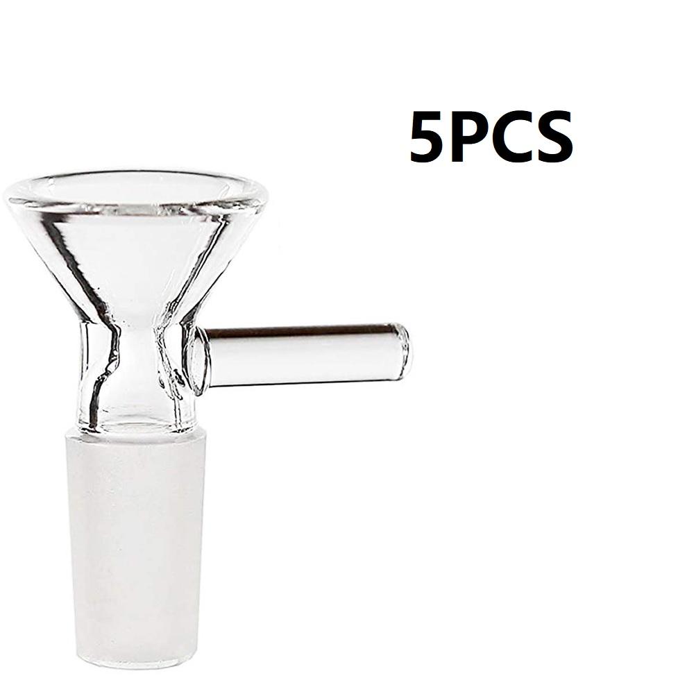 5PCS 14MM Male Glass Bowl For Water Pipe Hookah Bong Replacement Head