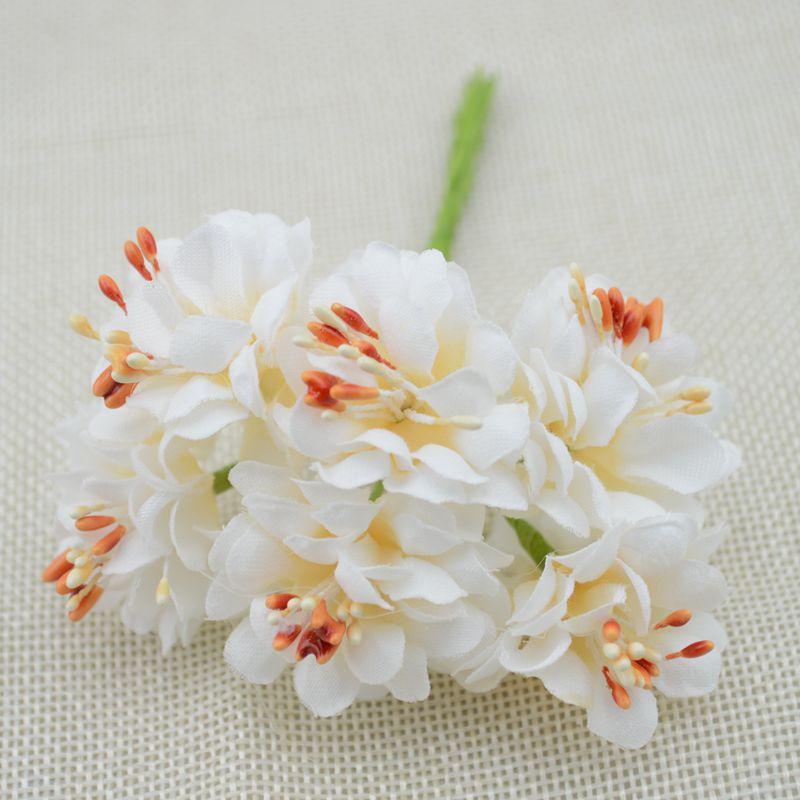 

6pcs Fake Plants Silk Gradient Stamen Handmake Artificial Flowers Bouquet Wedding Decoration DIY Wreath Gift Scrapbooking Craft светло-желтого