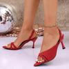 Plus-size High-heeled Pointed-toe Open-weave Thin-soled Women's Shoes, Sandals Devotion