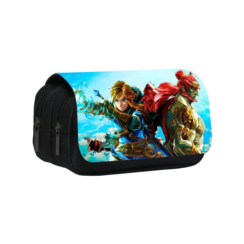 Legend Of Zelda Double Layer Pencil Case With Nylon Material For Students Organizer Storage