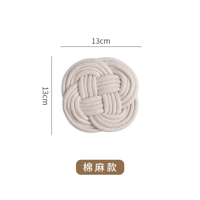 Te-matväv Linne Ins Pastoralt Hem Bordsunderlägg Restaurang Design Te-redskap Värmeisolering Grundläggande Handgjord Dekoration Kaffe Mjuk