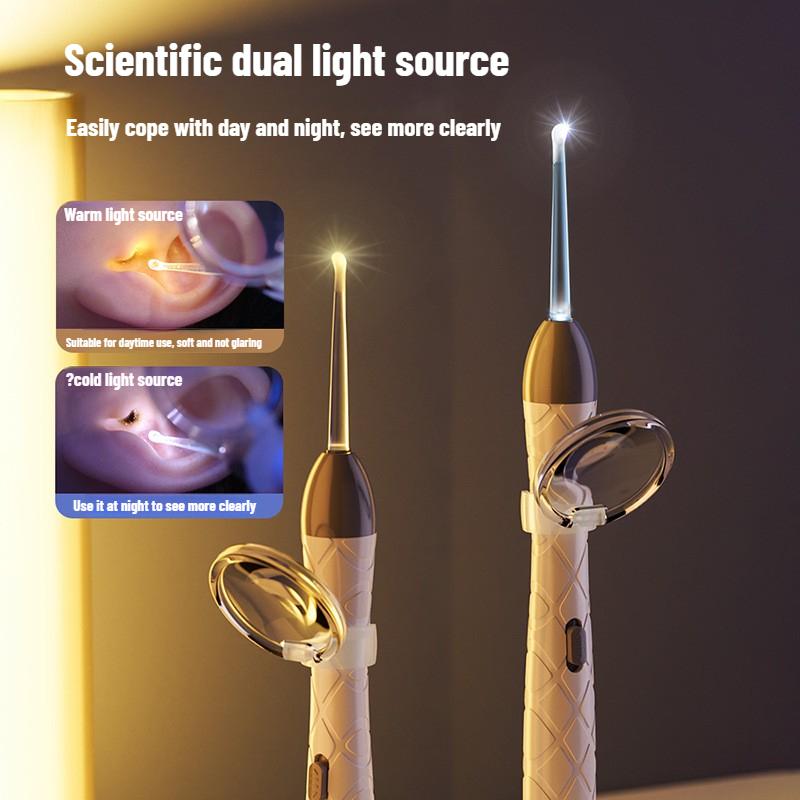 LED Ear Wax Removal Tool Kit USB Rechargeable Stainless Steel Soft Silicone Tips Portable Storage Box For Home Daily Cleaning