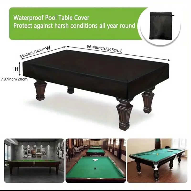 Black Billiard Table Cover , Protects Your Billiard Table from Scratches and Spills, Indoor/Outdoor Use,  Billiard Accessories