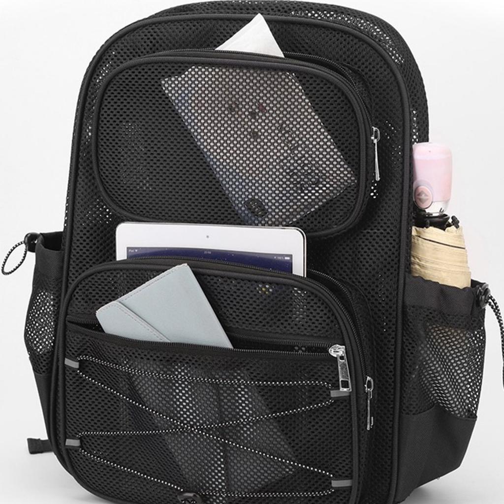 Schoolbag Japanese Niche Transparent Backpack Personalized Schoolbag Mesh Backpack Solid Color Trendy Bag High-end Atmosphere 1011 New