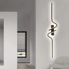 Modern LED 60/80/100cm Wall Lamp Black Aluminium Lights For Entrance Hallway Corridor Bedside Decorative Illumination Fixtures