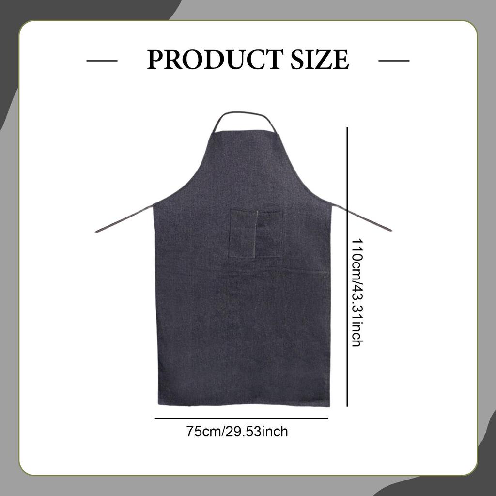Denim Apron Welding Apron Lightweight Workwear Comfort Bib with Pocket for