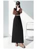 Women's Black Knit Skirt - 2026 Spring Arrival: Versatile Slimming Midi with Slit and Sticky Rice Hip Wrap.