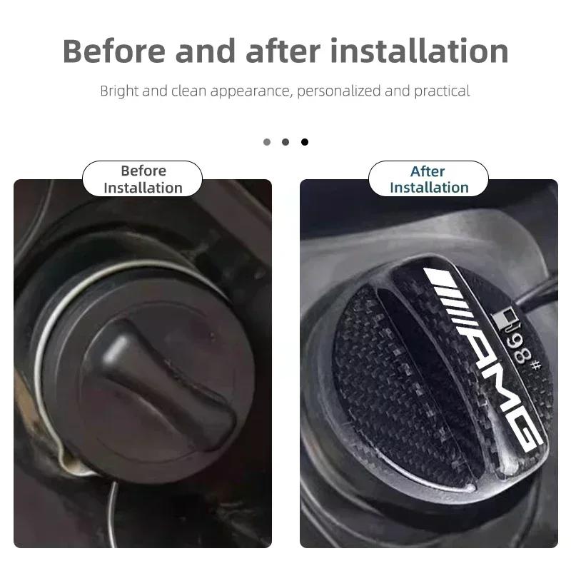Real Carbon Fiber Gas Fuel Tank Cover Oil Filler Dustproof Cap For Mercedes Benz AMG A B C E S V Class W201 W210 W108 W205 W203 BE1 c3
