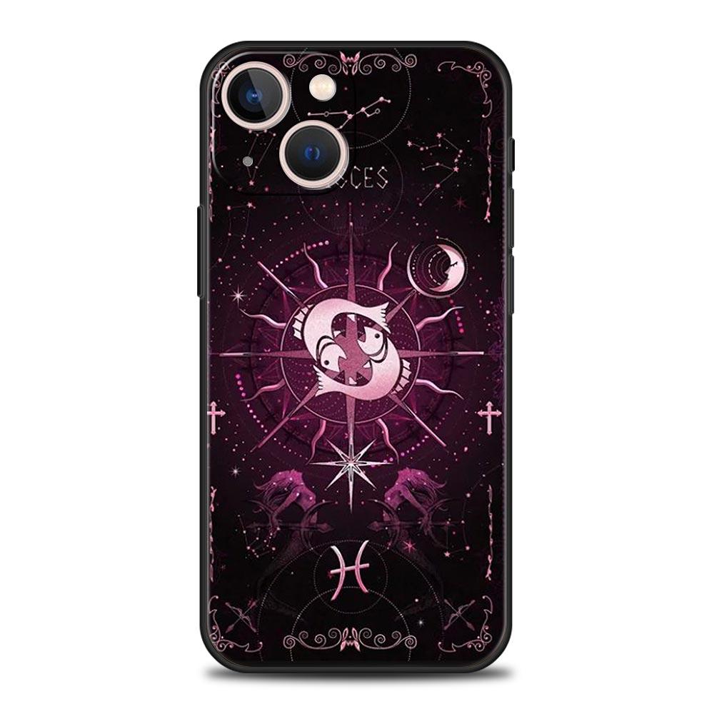 Constellation Phone Case For iPhone 17 16 15 Pro Max 11 12 13 14 7 8 Plus SE 2020 X XR XS Cover Soft Black