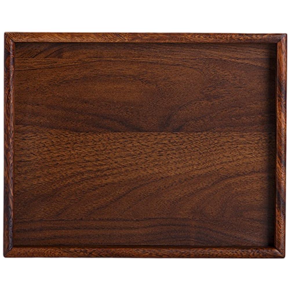 Japanese Snack Plate Tea Serving Tray Walnut Wood Tray Compact Size 25x20x2.6cm