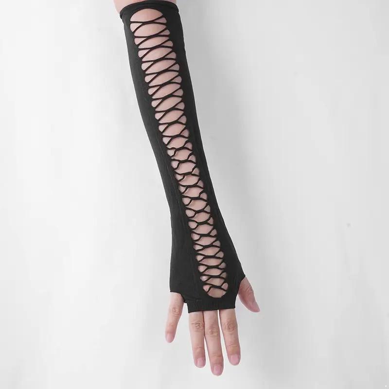 Europe USA Sexy Lace Gloves Fingerless Mesh Fun Tag Nightclub Dance Dot Long Cos