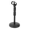 Detachable Adjustable Desktop Short Microphone Disc Stand with Non Slip Mic Clip