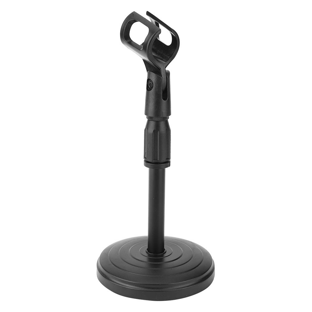 Detachable Adjustable Desktop Short Microphone Disc Stand with Non Slip Mic Clip