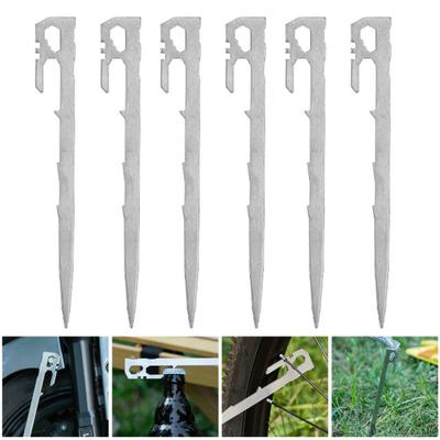 6Pcs 20/35CM Camping Tent Stake Heavy Duty Stainless Steel Multi-functional Outdoor Garden