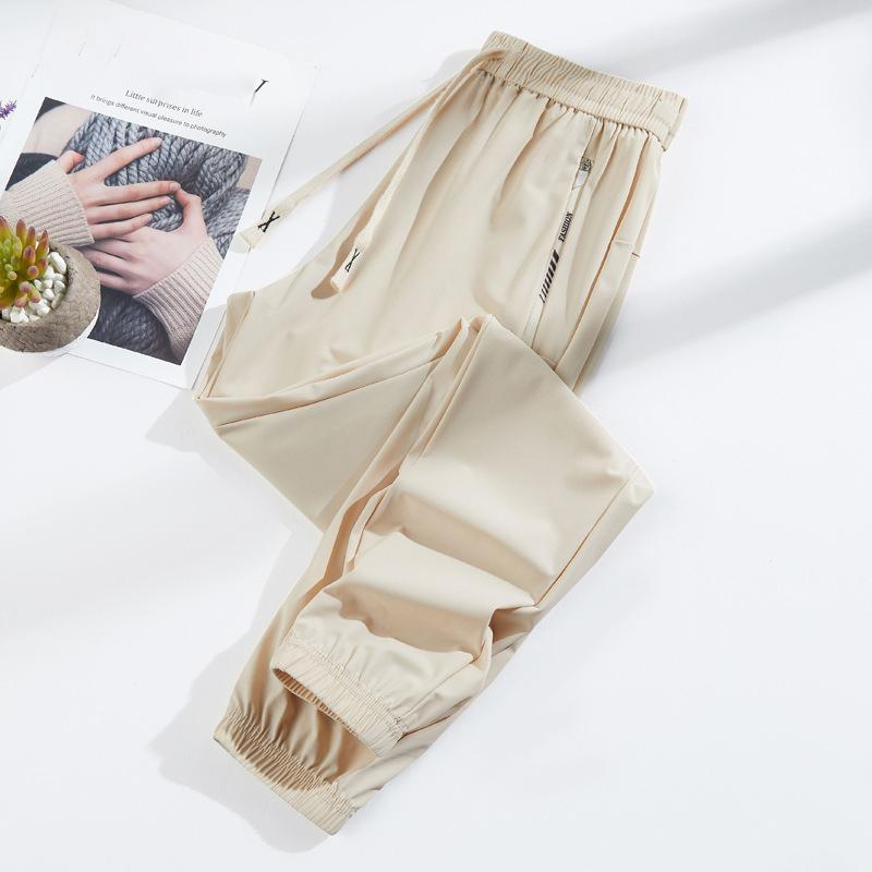 Men's Ice Silk Sweatpants Light Cool Jogger Pants Unisex Man/Women Stretched Workout Sports Trousers
