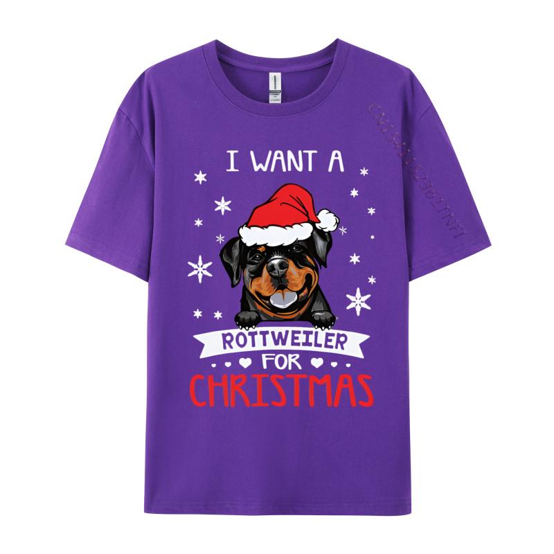Wholesale I Want For Christmas Is A Rottweiler Dog Tshirt Black Printed On T Shirts Cotton Tops Tees for Boys