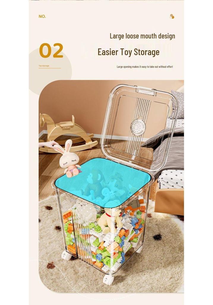 Transparent Multifunctional Storage Box: Large Capacity Plastic Organizer for Toys, Snacks, and Clothes