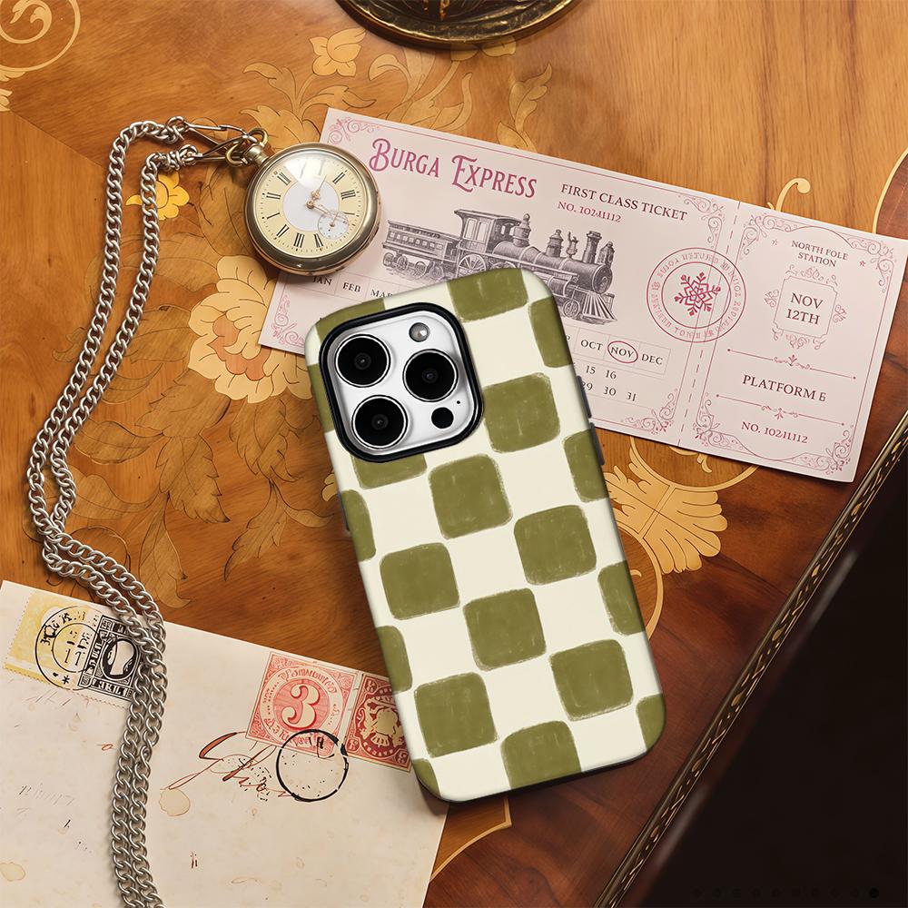 Olive Square Phone Case for IPhone 16 15 14 13 12 11 X XS XR XSMAX 7 8 Pro Max Plus Double-layer Back Cover