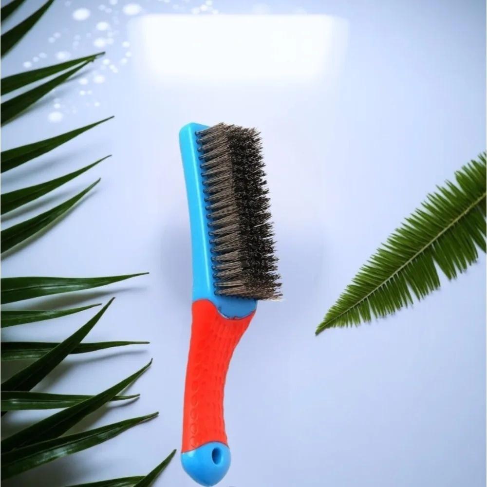 Heavy Duty Stainless Steel Wire Brush with Comfortable Plastic Handle for Rust Welding Slag Dirt Paint Removal Tool