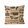 Retro Newspaper Pillow Case For Car Sofa Decorative Home Doublesided Print Plush Square Throw Pillow Cushion Cover
