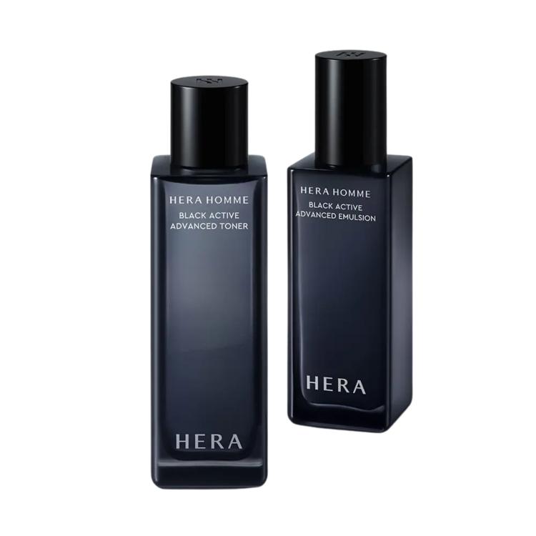 

[HERA] Homme Black Active Set 2-Piece Set (Toner 125ml + Emulsion 110ml) Energizing & Anti-Aging Skincare Set