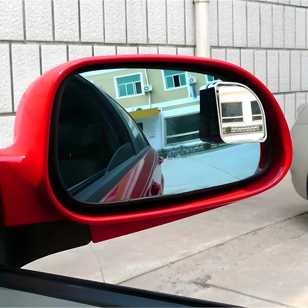AUCELI Blind Spot Mirror For Car, Adjustable 360° Wide Angle Side Rear View Mirror, 2Pcs Fan Shape HD Glass Convex Rear View Mirrors, ABS Rearview