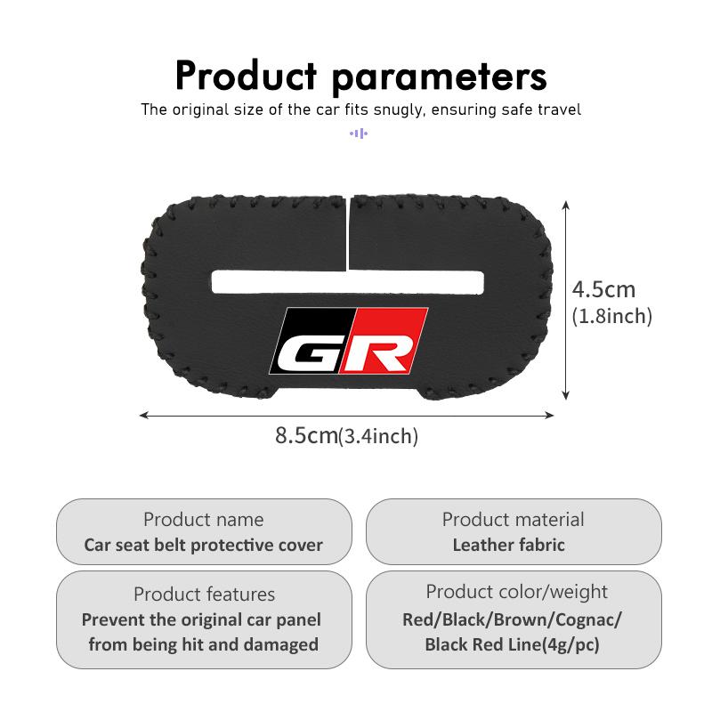 MZD1  For Toyota Car Seat Belt Buckle Plug Leather Car Seat Belt Clip Protective Covers Crown GR Corolla YARIS Auris C-HR Hilux Vios