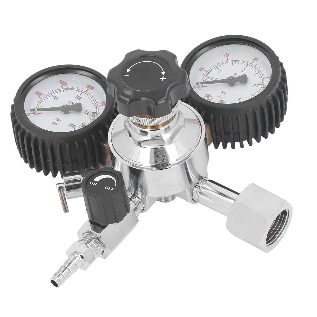 W21.8 Bierfassregler Aluminium ABS mit Schlauch CO2-Regler zum Karbonisieren Zapfen Bier Soda