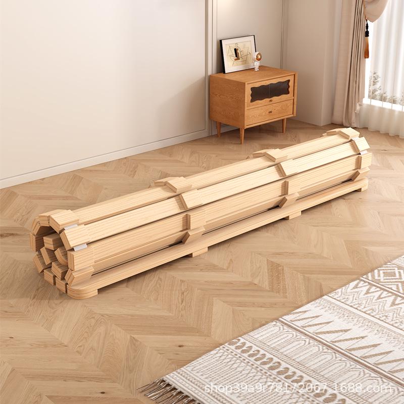 Solid Wood Low-Profile Tatami Floor Bed Frame for Double Mattress