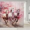 Cute Corgi Waterproof Bathroom Curtain Dog Pet Shower Curtain Splatters Bath Curtain Cartoon Watercolor Waterproof Fabric