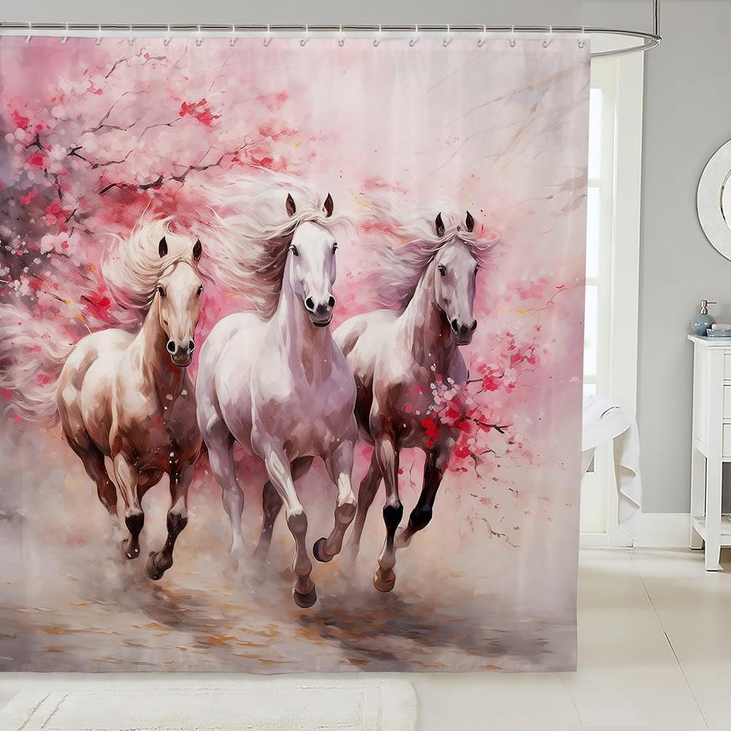 Cute Corgi Waterproof Bathroom Curtain Dog Pet Shower Curtain Splatters Bath Curtain Cartoon Watercolor Waterproof Fabric