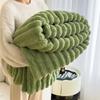 Double-Sided Plush Rabbit Winter Blanket - Soft Coral Fleece for Office, Sofa, or Bed