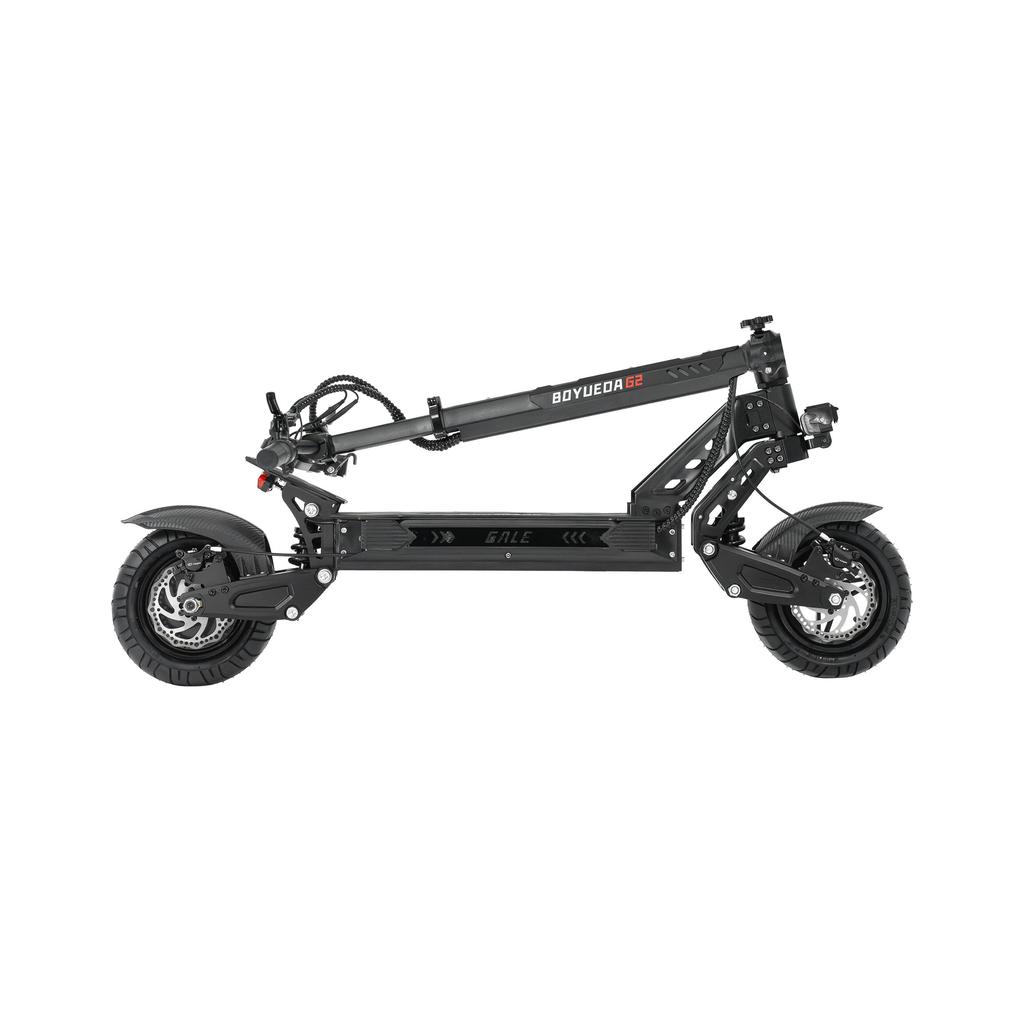 Boyueda G2 52V 19Ah Akku faltbarer elektrischer Offroad-Roller mit Smart-Display, 10-Zoll Anti-Rutsch-Reifen, hydraulische Scheibenbremsen.