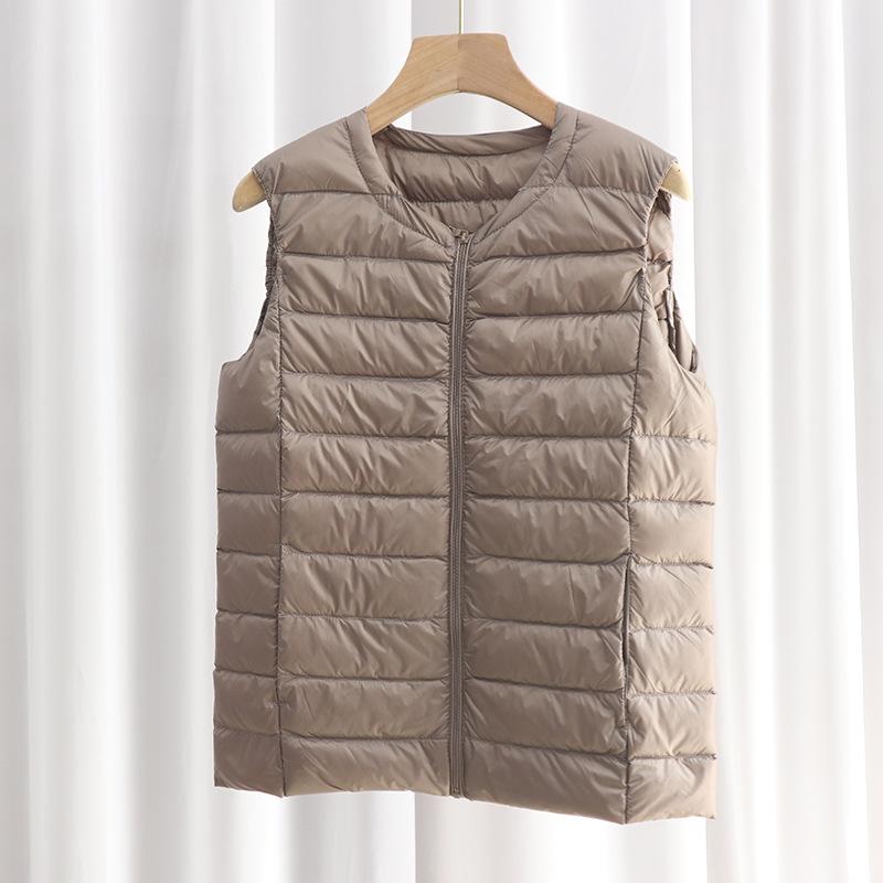 Women's Autumn/Winter Collarless Down Vest - Slim, Lightweight, Korean Style Inner Wear