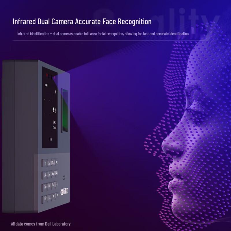Deli 13888S Fingerprint Face Attendance Machine CN plug (adapter included)