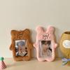 Original Cute Bear and Pink Rabbit Plush Card Holder Set for Korean Ins Polaroid Guka Small Card Display Pendant