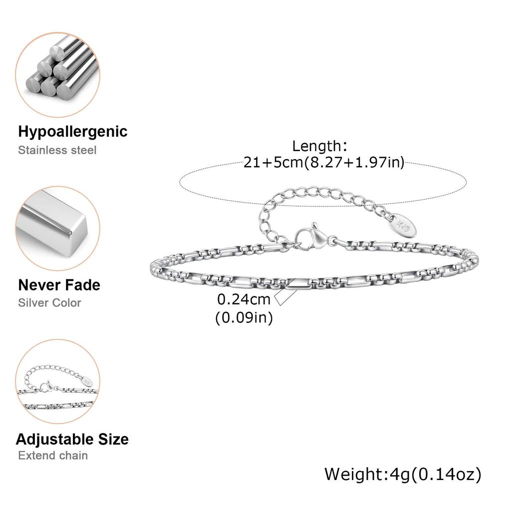 Stainless Steel Link Chain Anklet for Women,Fashion Foot Leg Anklets,2026 New Fashion Jewelry Gifts