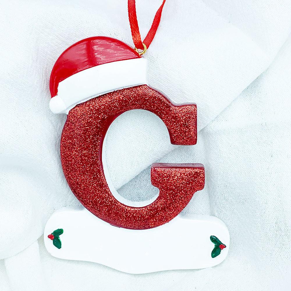 Beautifully Handpainted Crafted Resin Christmas Ornaments With 26 Alphabet Letters A To Z For Decor Stylish