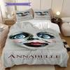 Horror Annabelles Creation Bedding (1 * duvet cover + 2 * pillowcase, without core) 2D Flat Soft and comfortable Bedding set Christmas birthday gift