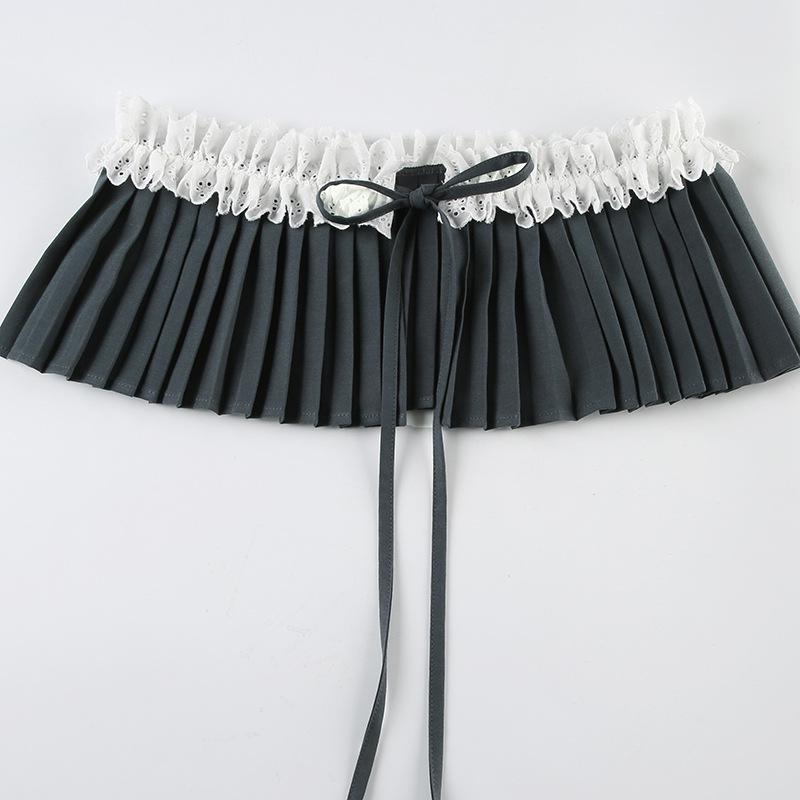European & American Sweet Style Lace Pleated Two-Piece Short Skirt for Girls