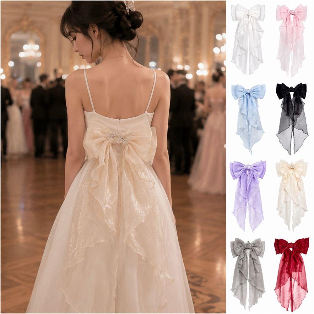 Multicolor Trailing Bowknot Safety Pin with Pin Double Layer Bowknot Wedding Dresses