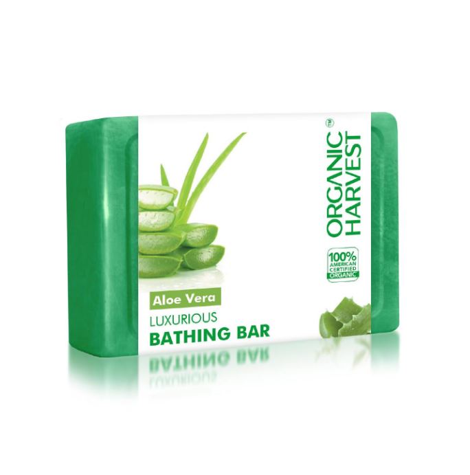 Aloe Vera Bath Soap (125 G), Aloe Vera Luxurious Bathing Bar, Organic Harvest