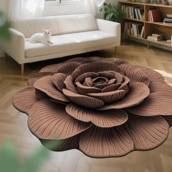 Килимок для підлоги Нековзкий Килим з квітковим візерунком 3D Реалістичний візерунок Килимок для ванної Супервбираючий Килимок для душу Швидкосохнучий М'який килим