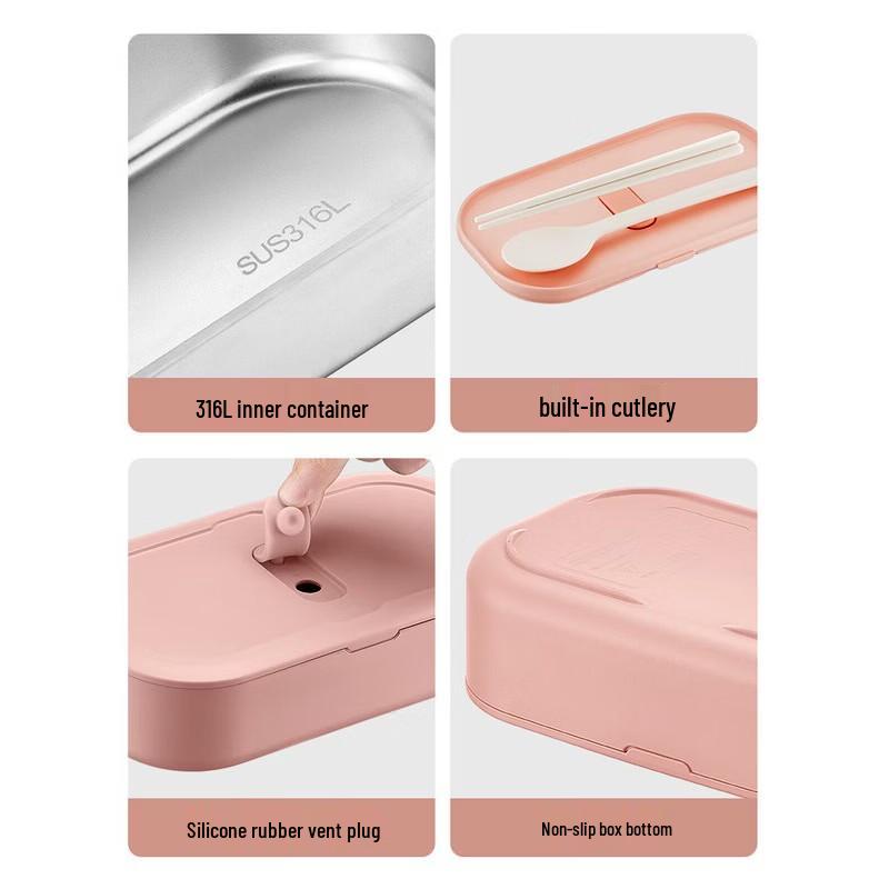 TAFUCO 316 Stainless Steel 2-Layer 1.2L Lunch Box