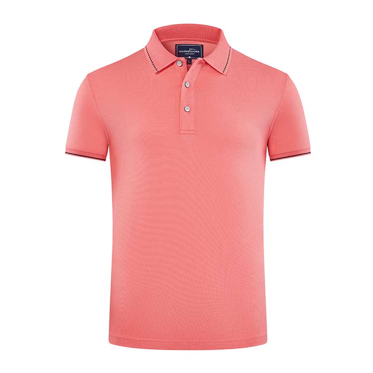 YHHC 98778  190G Long Staple Cotton Liquid Ammonia Beaded Lapel POLO Shirt